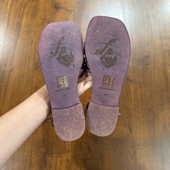 Free People Cami Huarache Wrap Leather Sandals Size 37.5 Purple - Picture 8 of 8